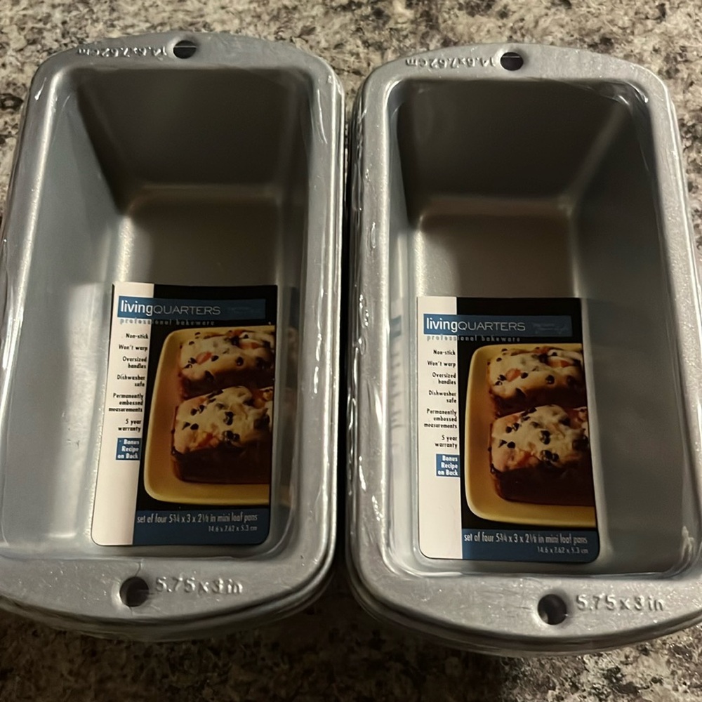 Mini Loaf Pans - 2 sets of 4. 8 total pans